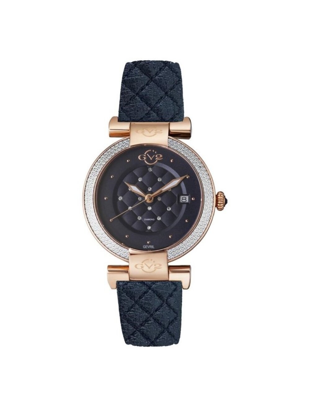 NWT Gv2 By Gevril Berletta Vegan Black Dial Ladies Watch